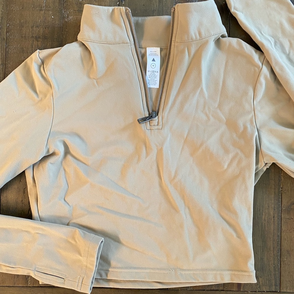 Balance Quarter Zip in Tan (only worn once!)